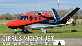 Cirrus G2 Vision Jet  Start up takeoff low passes and landing [upl. by Latyrc]