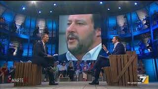 SALVINI A DIMARTEDÍ COPERTO DI OVAZIONI E APPLAUSI 12092017 [upl. by Leamhsi]