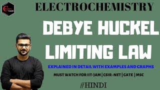 DEBYE HUCKEL LIMITING LAW  ELECTROCHEMISTRY  IITJAM  CSIR NET  GATE  MSCCHEMISTRY [upl. by Nellad]