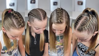 4 peinados con trenzas para niñas  4 easy dutch braid hairstyles tutorials Trenzas pegadas [upl. by Misha]