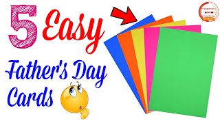 5 Easy DIY Fathers Day Greetings Cards Idea in lockdown5 Amazing Fathers Day CardsHandmade Cards [upl. by Carberry302]