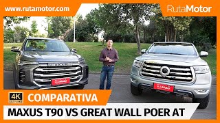 Comparativa Maxus T90 vs Great Wall Poer At  ¿Cuál será la mejor camioneta china diésel automática [upl. by Auqenat]