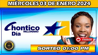 Resultado de EL CHONTICO DIA del MIÉRCOLES 03 de enero del 2024 chance chonticodia [upl. by Esdnil928]