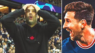 ¡LA REACCIÓN DE GUARDIOLA AL PRIMER GOL DE MESSI PARA EL PSG nos sorprendió a todos [upl. by Bayless]