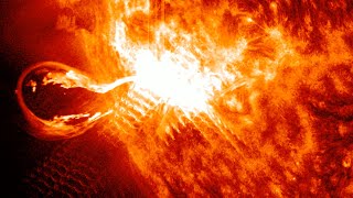 Sun blasts massive X45class solar flare  See spacecraft views [upl. by Htenaj]