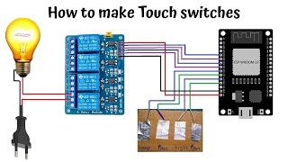 How to make touch switch by using esp32 [upl. by Bibby]