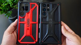 UAG Samsung Galaxy S22 Ultra Monarch Series Cases New Kevlar Vs Leather [upl. by Brett]