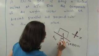 determining components of weight vector on an inclined plane [upl. by Shawnee608]