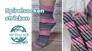 Spiralsocken stricken  Socken ohne Ferse [upl. by Bordiuk]