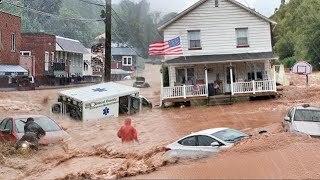 Сhaos in USA Flash flood in Tennessee and North Carolina sweeps away the cities people trapped [upl. by Ledba655]