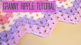 CROCHET ChevronGranny ripple tutorial  Bella Coco [upl. by Aeiram]