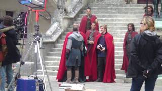 Merlin BBC  On the Set  Pierrefonds  Uther amp Arthur [upl. by Tory]