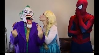 Spiderman amp Frozen Elsa Joker scam love between [upl. by Catherine]