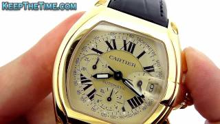 Cartier Roadster 2619 Solid 18K Gold Chronograph Watch [upl. by Yanetruoc]