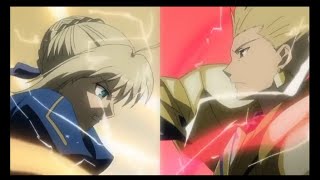 Gilgamesh vs Saber ft Shirou  First fight  Fate Stay Night [upl. by Parrott]