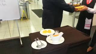 Mango Flambe Tableside gueridon service [upl. by Lacram]