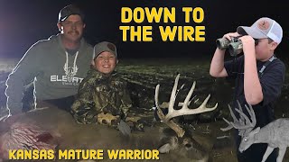 Kansas Late Season  Mature Buck Bites The Dust  10 Year Old Blake Smokes Him At 30 Yards [upl. by Ttereve]