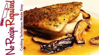 Herb Crusted Halibut with Mushrooms  NoRecipeRequiredcom [upl. by Vento500]