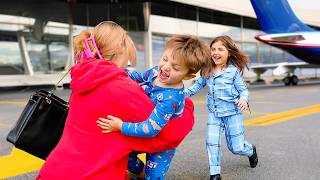 Kids Reaction to Mom Coming Home FINALLY ✈️💔 [upl. by Barron881]