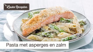 Pasta met asperges en zalm [upl. by Sessilu346]