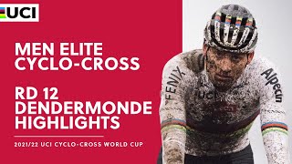 Round 12  Men Elite Highlights  202122 UCI CX World Cup  Dendermonde [upl. by Allimrac]