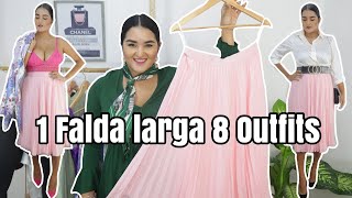 8 Outfits con una falda larga¿Cómo combinar una falda rosa Faldas largas Zulma Ibeth [upl. by Yuh208]