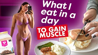 WHAT I EAT IN A DAY TO GAIN MUSCLE AND SUPPLEMENTS I USE  Krissy Cela [upl. by Pansie]