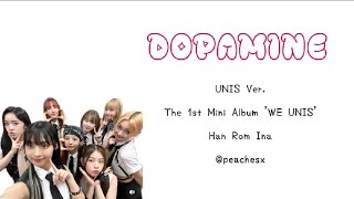 UNIS 유니스 DOPAMINE ColorCodedLyrics  Lirik Terjemahan  Han Rom Ina [upl. by Xuaeb]