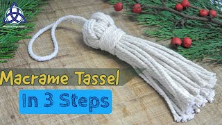 How To Make a Tassel In 3 EASY STEPS  DIY Macrame Wall Hanging Addition [upl. by Ahsekyt]