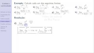 Matemática 12  Limites e continuidade  Aula 5 Limites notáveis com exponenciais e logaritmos [upl. by Courtney19]