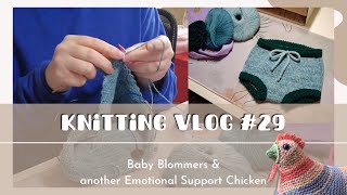 Knitting Vlog 29  knitlog  Baby Bloomers and another quotEmotional Support Chickenquot [upl. by Nilat]