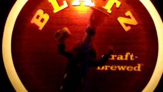 vintage BLATZ BEER UNICYCLE KEG RIDER motion sign KEG [upl. by Aicala]