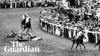 Suffragette Emily Davison knocked down by Kings horse at Epsom [upl. by Namruht]