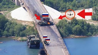 Russian Attempt to Fix Bridge Ends in Disaster After FPV Drone Strike in Kursk region [upl. by Dorie]