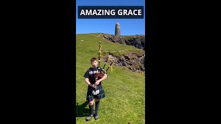 Amazing Grace Live on the Bagpipes at The American Monument in Islay Scotland shorts [upl. by Jenness263]