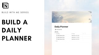 How to build Daily Planner in Notion   free template [upl. by Airamzul]