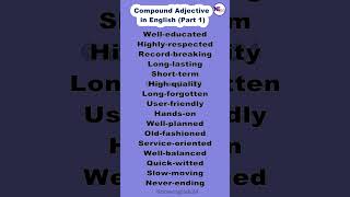 Compound Adjectives in English Part 1 shorts [upl. by Lavine493]