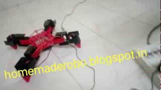 8DOF quadruped walking robot using MG996R testing [upl. by Ealasaid792]