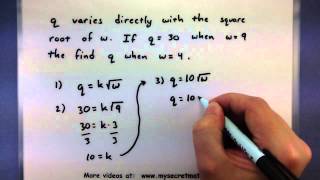 PreCalculus  Solving a direct variation problem [upl. by Katy460]