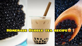 Easiest Homemade Bobe Bubble Tea Recipe 𓍢ִ໋🌷͙֒  Bubble Tea  Bobe Pearls [upl. by Cirdahc777]