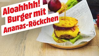 Aloha Burger mit Ananas Brötchen • KochMit [upl. by Saundra]