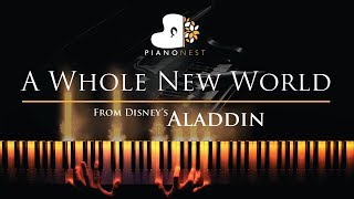 A Whole New World End Title Aladdin  Piano Karaoke  Sing Along Cover Lyrics [upl. by Concordia]