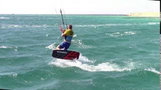 Kitesurfing Technique  Board Behind Waterstart Slow Mo [upl. by Nauqaj]