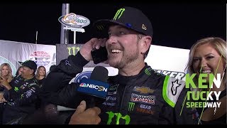 Kurt Busch celebrates Kentucky win gets call from Ganassi [upl. by Ytirahc]