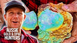 The Mooka Boys Get Their Hands On A STUNNING Full Spectrum Opal Worth 24000  Outback Opal Hunters [upl. by Nivag]