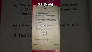 4th semester GE Mathematics ALGEBRA 2023 Berhampur University [upl. by Ellened]