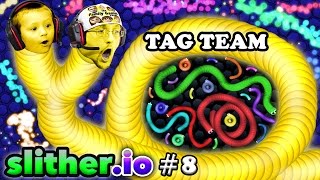 SLITHERio 8 EAT MY DOTS QUICK Father amp Son Tag Team FGTEEV Duddy amp Chase Multiplayer Server [upl. by Boj]