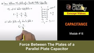 Class 12 Physics  Capacitance  16 Force Between The Plates of a Parallel Plate Capacitor [upl. by Aissatsan644]