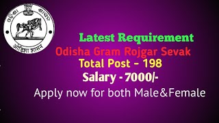 Odisha GRS Post Requirement 2024 [upl. by Magdalene498]