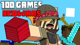 100 Games  Minecraft Bedwars [upl. by Agnella]